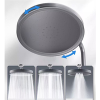 New 6 Modes Large Flow Supercharge Rainfall Shower Head 230mm Round High Pressure Top Spray Rain Showerhead Bathroom Accessories