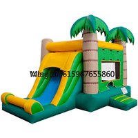 Funny Moonwalk Palm Coconut Tree Bounce House Jumper Bouncer Bouncy Jump Castle Water Slide Combo With Air Blower