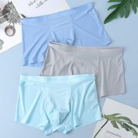 3PCS Europe and America Size MEN'S Solid Color Sexy Boxer Underwear Antibacterial Breathable plus Size MEN'S Shorts Underwear