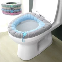 Thick and Soft Washable Toilet Heater Accessories Winter Bathroom Pads Warm Toilet Seat Covers Toilet Pads with Handles