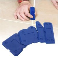 4pcs Glass Scraper Tools Silicone Glass Cement Scraper Sealant Grout Remover Tools Home Finishing Caulking Tool Cleaning Spatula
