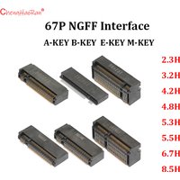 2PCS M.2 Connector 67P A B E M KEY NGFF Interface Socket SSD Socket H=2.3 3.2 4.2 4.8 5.5 6.7 8.5 M.2 SSD Slot NGFF Socket New