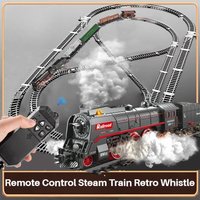 Remote Control Retro Steam Train High-speed Rail Model Can Smoke Railway Train Train Set Boy Toy Gift