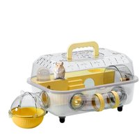 Hamster Cages 2-Layer Detachable Transparent Carrier With Tunnel And Silent Wheel 37x25x22cm Hamster Habitat For Exercise