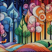 Forest Special Shape Diamond Art Painting Kit for Adult Beginner,Crystal Diamond Special Shape Kit for Home Wall DecorationGift
