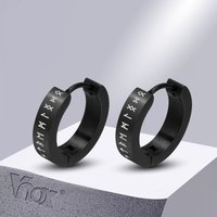 Vnox Viking Hoop Earrings for Men Women Boys, New Gothic Punk Stainless Steel Huggie Hoops Ear Gifts for Him Jewelry