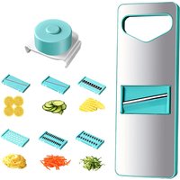 LMETJMA Mandoline Slicer Vegetable Slicer Shredder With 6 Interchangeable Blades Onion Potato Carrot Slicer Chopper JT106