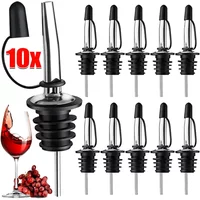 10-1Pcs Wine Pourer Stainless Steel Sealing Champagne Cork Keep Wine Freshness Bottle Cap Barware Home Kitchen Tableware Tools