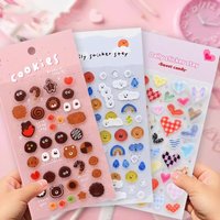 Korea BONITO 3D Weather Sign Sticker Cute Heart Cookies Theme for Scrapbooking DIY Stationery Photo Cup Decoration Craft Supplie