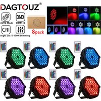 DAGTOUZ 8-Piece 36-LED Professional Par Light with RC and DMX512 for Home Parties DJ Disco Stage light Wedding Ambient Lighting