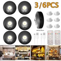 3/6PCS Motion Sensor Light Rechargeable Night Light 3 Color LED Lamp for Kitchen Bedroom Stairs Hallway Cabinet Closet Wardrobe