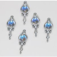 5PCS DIY jewelry accessories personalized alloy key moonstone cat's eye stone necklace bracelet pendant accessories