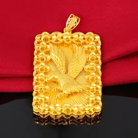 Fashion Gold Color Domineering Men's Buddha Gold Jewelry Eagle Gold Plated Necklaces Pendant Jewelry Not Fade Without Chain