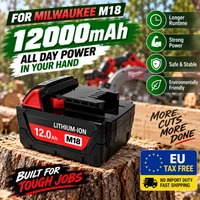 18V 12,0Ah Ersatzakku, kompatibel mit Milwaukee M18 - 15-Zellen 21700 Li-Ion wiederaufladbarer Akku M18 - Modell 48-11-1815