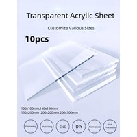 10PCS Clear Acrylic Sheet Transparent Plexiglass Sheet Processing Custom Handmade DIY Display Box