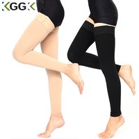 1Pair Thigh High Compression Stockings Footless 20-30 mmHg Compression Stockings With Silicone Dot Band for Unisex