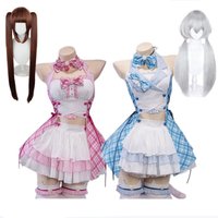 NEKOPARA Chocola Vanilla Cute Soft Girl Lolita Dress Cosplay Costume Full Set Women Anime Halloween Comic Con Carnival Outfit