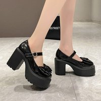 Super High Heels Mary Jane Shoes Women Goth Chunky Pumps Woman Ankle Buckle Party Lolita Shoes Tenis Feminino Loafers Japanese