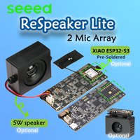 ReSpeaker Lite 2 Mic Array ESPHome Assistant XIAO ESP32S3 pre-soldered/Mono Enclosed Speaker-4R 5W/Acrylic Enclosure Optional