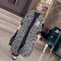 Muslim Print Long Dress Single Breasted Arabic Robe Dubai Saudi Abaya Morocco Jalabiya Abayas Ramadan Women Casual Vestidos