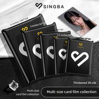 SINGBA 50Pcs Multi-Size Card Film Collection Safe Acid-Free Ultra Clear for 3”/4”/5”/6” Photos, Polaroid, Trading Cards