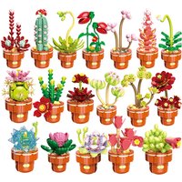 2024 City Creativity Succulent Potted Plant Eternal Flower Bouquet Girl Gift Set DIY Educational Home Building Blocks Bricks Toy