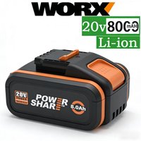 Worx Original 20V 8.0Ah Lithium battery Rechargeable WA3553 WA3551 WA3553.1 WA3570 for All WORX Electric and Garden Tools