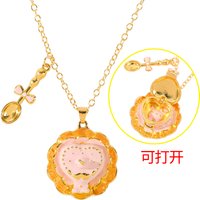 Cute mini cake box pendant necklace, handmade enamel dessert charm, with a small spoon, sweet and adorable birthday party gift