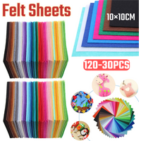 120-40PCS 10x10CM Felt Fabric DIY Crafts Non-woven Fabric Sewing Accessories Felt Pack Assorted Color Soft for Kids Dolls Toys