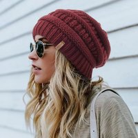 FURTALK Winter Beanie Hat for Women Satin Lined Cable Knit Chunky Slouchy Beanies Skull Warm Cap
