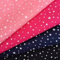 Pink Red Navy Black Star Pattern 100% Cotton Fabric by Meter Kids Clothing Sewing Material for Baby Dress DIY Crafts Party Decor