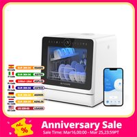 BLITZHOME BH-4-CDW Kompaktowa inteligentna zmywarka nablatowa Sterowanie APP 8 programów 3D 360 ° Podwójny spray z wbudowanym zbiornikiem na wodę o
