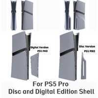 for PS5 Pro Console Shell Panels Grey Pro Disc and Digital Edition Shell Plates with Logo Skin and 30th Anniversary Sticker