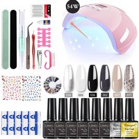 Quick Extension Gel Nail Polish Kit Semi-Permanent Manicure Finger Extension Nail Shape All for Nail Art Kit with Tools Poly UVG