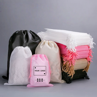50pcs non-woven fabric storage drawstring bag, clothing and shoe packaging bag, supports customized logos