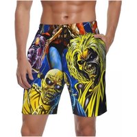 2025 Iron Maidens Heavy Rock Band Fitness Shorts Summer Beach Shorts Men's Breathable Design Classic Sports Quick-drying Shorts