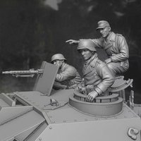 1/35 Resin Figure Model Building Kits Historical Miniature Tank Crew 3-Person Diorama Figurine Unassembled and Unpainted 1001A