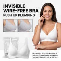 Women Push Up Wireless Bra Seamless Invisible Polyamide Side Smoothing Moisture Wicking Dry Comfort Daily Wear