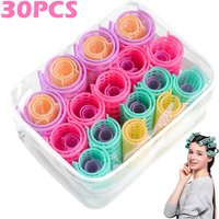 30 pièces ensembles de rouleaux de cheveux auto-tençants bigoudis de coiffure bricolage outil de coiffure bouclée bigoudis légers pour les femmes bigoudi