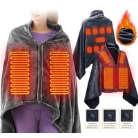 New USB Electric Heated Blanket 3 Heating Levels Fleece Heated Blanket Wearable Heating Lap Blanket for Household and Office