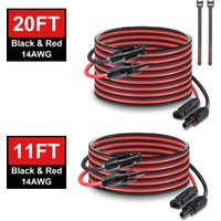 MHPOWOS 3.5/6M Solar Panel Extension Cable 14AWG Solar Extension Cable Kit With Female Male Connectors For RV Spower Station