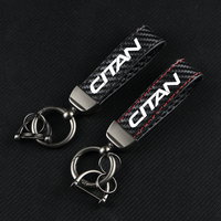 Carbon Fiber Leather Rope Keychain Horseshoe Buckle Alloy Keyrings For Mercedes Benz CITAN SPRINTER VIANO VITO Auto Accessories