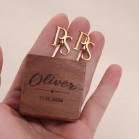 Personalized Monogram Cufflinks Custom Initial Stainless Steel Cuff Links for Wedding Groom Valentine's Day Birthday Gift
