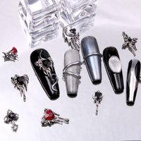10 Teile/los Halloween Nagel Charms Gothic Punk Stil Design Strass Nagel Figuren Witchy Bezaubernde 3D Nagel Zubehör