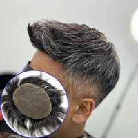 Full French Lace Toupee Mens Human Hair Replacement Systems Breathable Toupee For Men