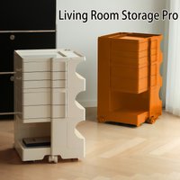 Beweglicher Bobi-Schrank im nordischen INS-Stil – drehbarer Nachttisch und Seitenschrank für das Wohnzimmer | Mehrschichtige Snackaufbewahrung