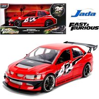 Jada Mitsubishi EVO Fast & Furious Car Model, Red Alloy Racing Car Toy Gift Decorative Item Collectible
