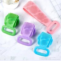 Silicone Bath Scrubber Shower Exfoliating Brush Back Scrub Body Cleaner Cleaning Strap Bathroom Accessory