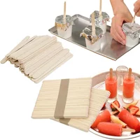 Handmade Ice Cream Sticks Natural Wooden Sticks for Handmade Snacks DIY Crafts and Refreshing Must Have Items Summer Festivals