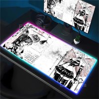 RGB Mousepad Misa Amane Light Yagami Death Note Anime HD printing Office LED Mouse Pad Gaming Keyboard backlight XXL Desk Mat
